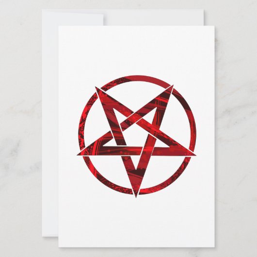 Rode Duivel Pentagram Kaart (Voorkant)
