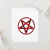 Rode Duivel Pentagram Kaart (Voorkant / Achterkant in situ)