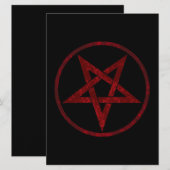 Rode Duivel Pentagram Kaart (Voorkant / Achterkant)