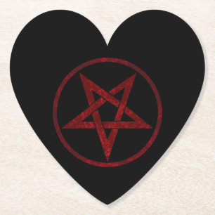 Rode Duivel Pentagram Kartonnen Onderzetters