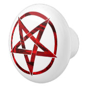 Rode Duivel Pentagram Keramische Knop (Rechts)