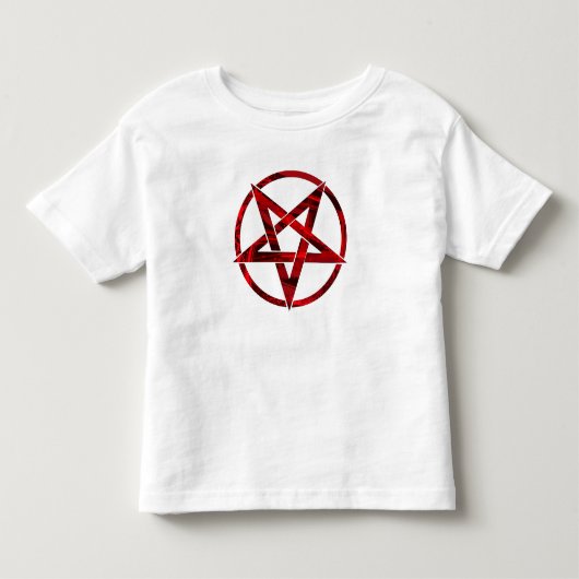 Rode Duivel Pentagram Kinder Shirts (Voorkant)