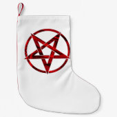 Rode Duivel Pentagram Kleine Kerstsok (Voorkant)