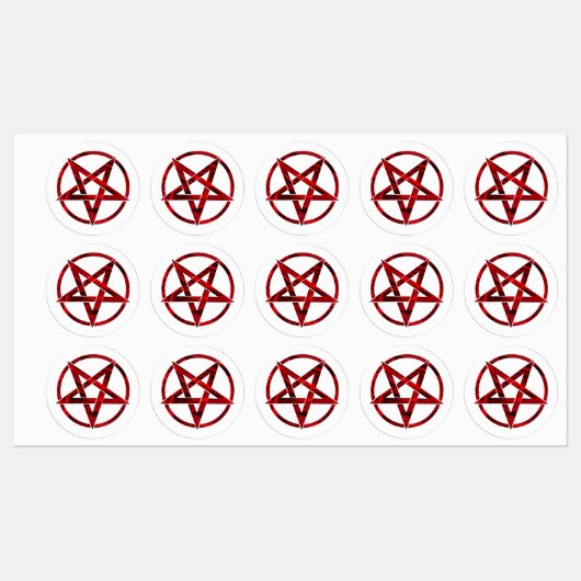 Rode Duivel Pentagram Labels (Vel)