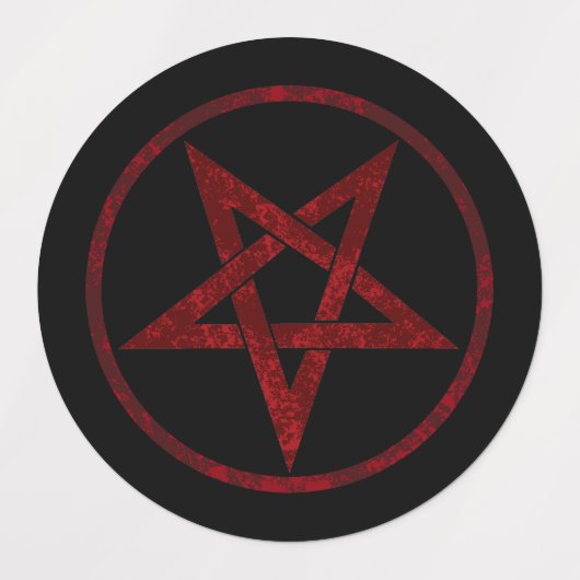 Rode Duivel Pentagram Labels (Design 2)