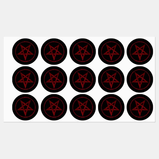Rode Duivel Pentagram Labels (Vel)