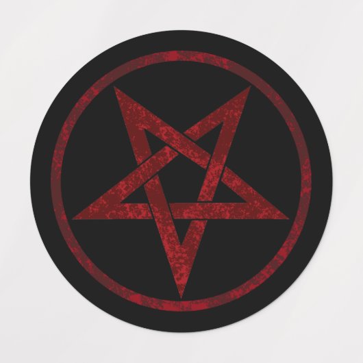 Rode Duivel Pentagram Labels (Design 2)