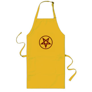 Rode Duivel Pentagram Lang Schort