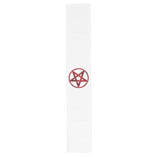 Rode Duivel Pentagram Lange Tafelloper (Voorkant)