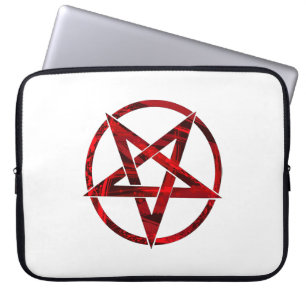 Rode Duivel Pentagram Laptop Sleeve