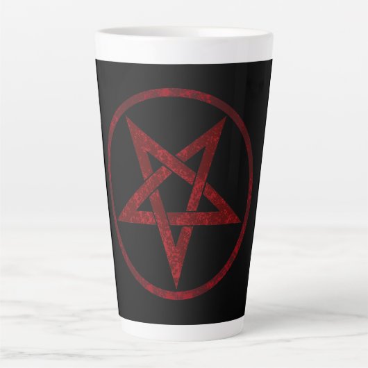 Rode Duivel Pentagram Latte Mok (Voorkant)