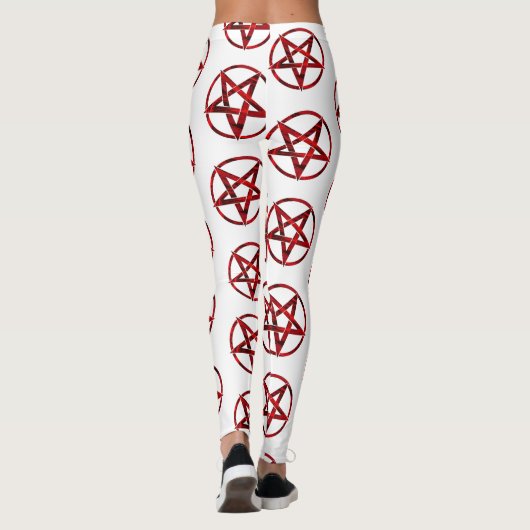 Rode Duivel Pentagram Leggings (Achterkant)