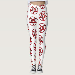 Rode Duivel Pentagram Leggings