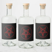 Rode Duivel Pentagram Likeurfles Etiket (Flessen)