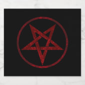 Rode Duivel Pentagram Likeurfles Etiket (Enkel label)