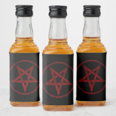 Rode Duivel Pentagram Likeurfles Etiket (Flessen)