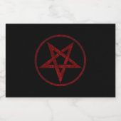 Rode Duivel Pentagram Likeurfles Etiket (Enkel label)