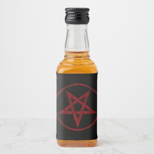 Rode Duivel Pentagram Likeurfles Etiket (Voorkant)