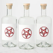 Rode Duivel Pentagram Likeurfles Etiket (Flessen)