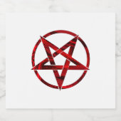 Rode Duivel Pentagram Likeurfles Etiket (Enkel label)