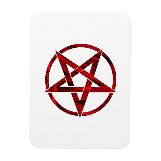 Rode Duivel Pentagram Magneet (Verticaal)