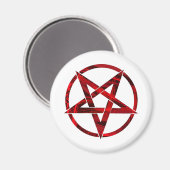 Rode Duivel Pentagram Magneet (Voorkant / Achterkant)