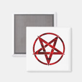 Rode Duivel Pentagram Magneet (Voorkant / Achterkant)