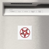 Rode Duivel Pentagram Magneet (Insitu (Vaatwasser))