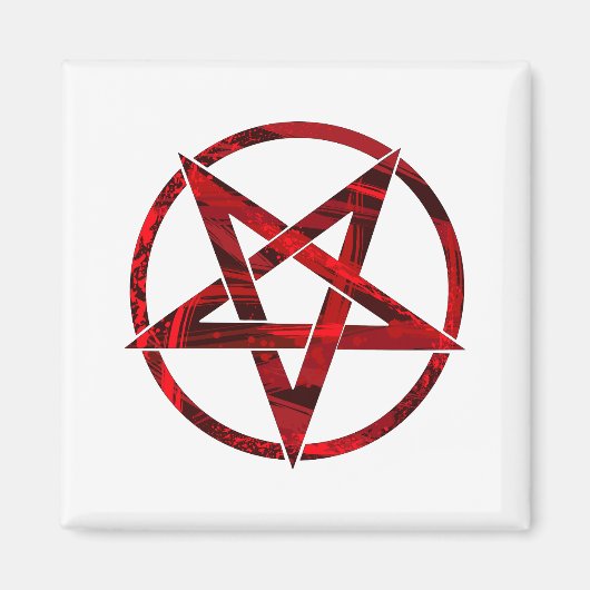 Rode Duivel Pentagram Magneet (Voorkant)