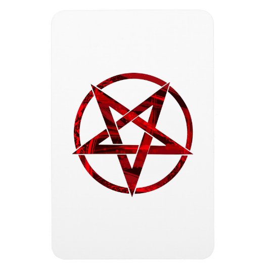 Rode Duivel Pentagram Magneet (Verticaal)