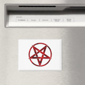 Rode Duivel Pentagram Magneet (Insitu (Vaatwasser))