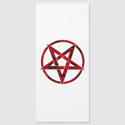 Rode Duivel Pentagram Magnetische Uitnodiging (Voorkant)