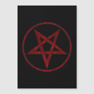 Rode Duivel Pentagram Magnetische Uitnodiging