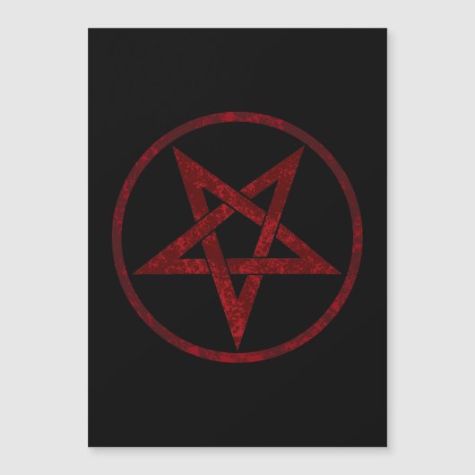 Rode Duivel Pentagram Magnetische Uitnodiging (Voorkant)