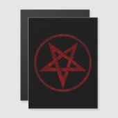 Rode Duivel Pentagram Magnetische Uitnodiging (Voorkant / Achterkant)