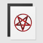 Rode Duivel Pentagram Magnetische Uitnodiging (Voorkant / Achterkant)