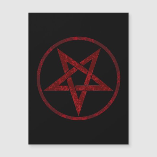Rode Duivel Pentagram Magnetische Uitnodiging (Voorkant)