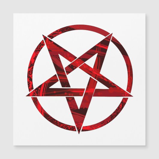 Rode Duivel Pentagram Magnetische Uitnodiging (Voorkant)