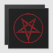 Rode Duivel Pentagram Magnetische Uitnodiging (Voorkant / Achterkant)
