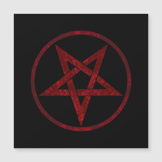 Rode Duivel Pentagram Magnetische Uitnodiging (Voorkant)