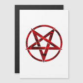 Rode Duivel Pentagram Magnetische Uitnodiging (Voorkant / Achterkant)