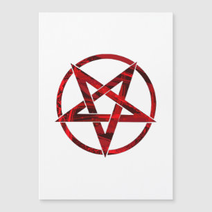 Rode Duivel Pentagram Magnetische Uitnodiging
