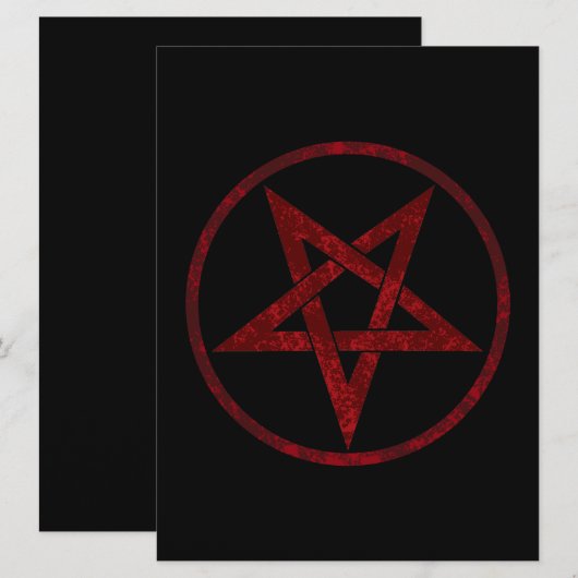Rode Duivel Pentagram Menu (Voorkant / Achterkant)