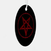 Rode Duivel Pentagram Metalen Ornament (Voorkant Rechts)