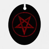 Rode Duivel Pentagram Metalen Ornament (Achterkant)