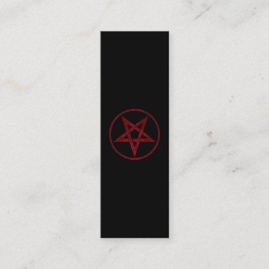 Rode Duivel Pentagram Mini Visitekaartje (Voorkant)