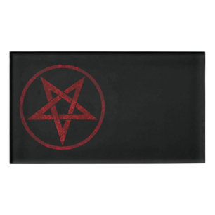Rode Duivel Pentagram Naambadge