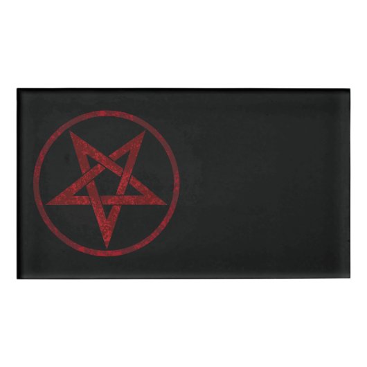 Rode Duivel Pentagram Naambadge (Voorkant)
