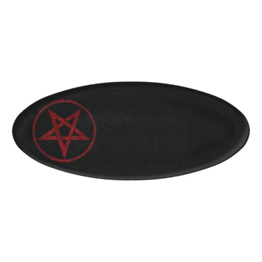 Rode Duivel Pentagram Naambadge (Voorkant)