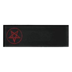 Rode Duivel Pentagram Naambadge